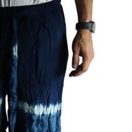 Pantalon lounge style japonais - M - Bleu, Sarcelle / Orange