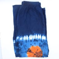 Pantalon lounge style japonais - M - Bleu, Sarcelle / Orange