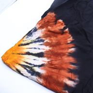 Pantalon lounge style japonais - M - Chocolat noir / Orange