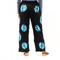 Pantalon lounge style japonais - M - Noir, Bleu