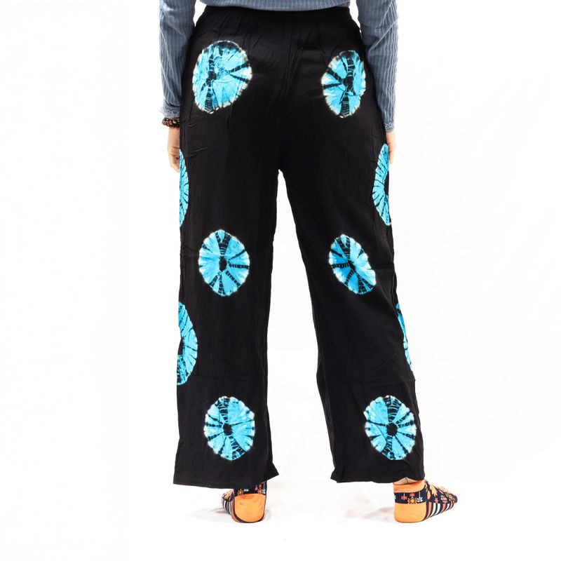 Pantalon lounge style japonais - L - Noir, Bleu