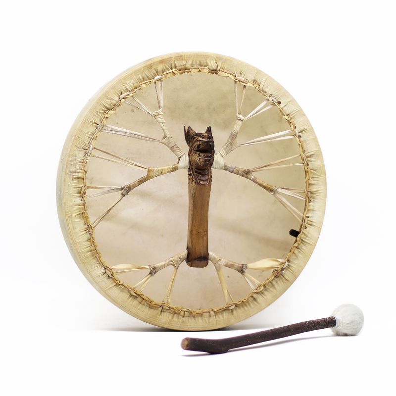 Esprit du Dragon - Tambour Chaman & Baguette - Accordable - 40 cm