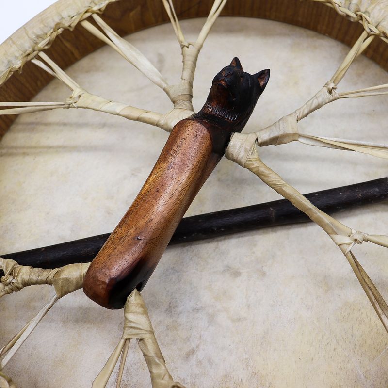 Esprit du Loup - Tambour Chaman & Baguette - Accordable - 40 cm