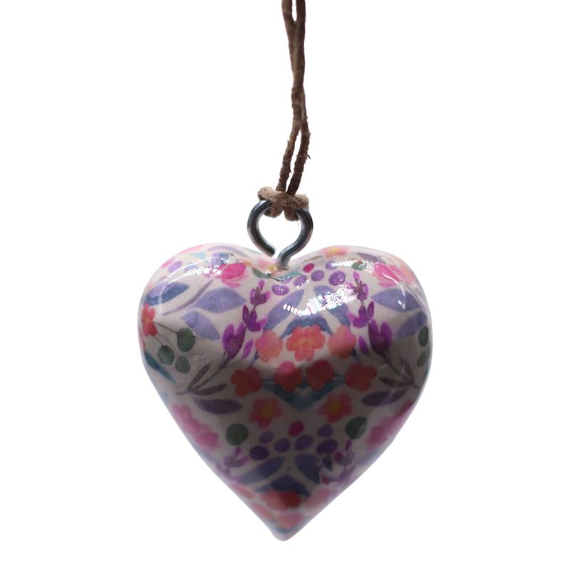 Grands cœurs en bois – Floral (50) – en bocal
