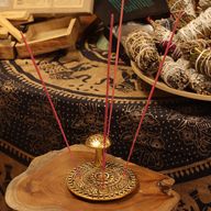 Porte-encens Champignon, effet laiton