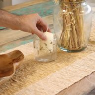 Porte-bougie droit en verre floral – Marguerite – 8x8 cm