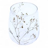 Porte-bougie vase en verre floral – Marguerite – 12x11 cm