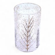 Grand porte-bougie vase en verre floral – Pin – 19x11 cm