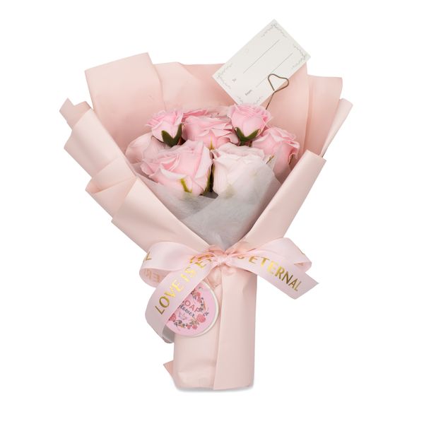 Bouquet roses de savon rose - L’amour éternel