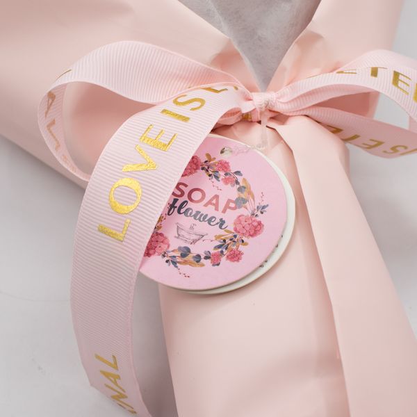 Bouquet roses de savon rose - L’amour éternel