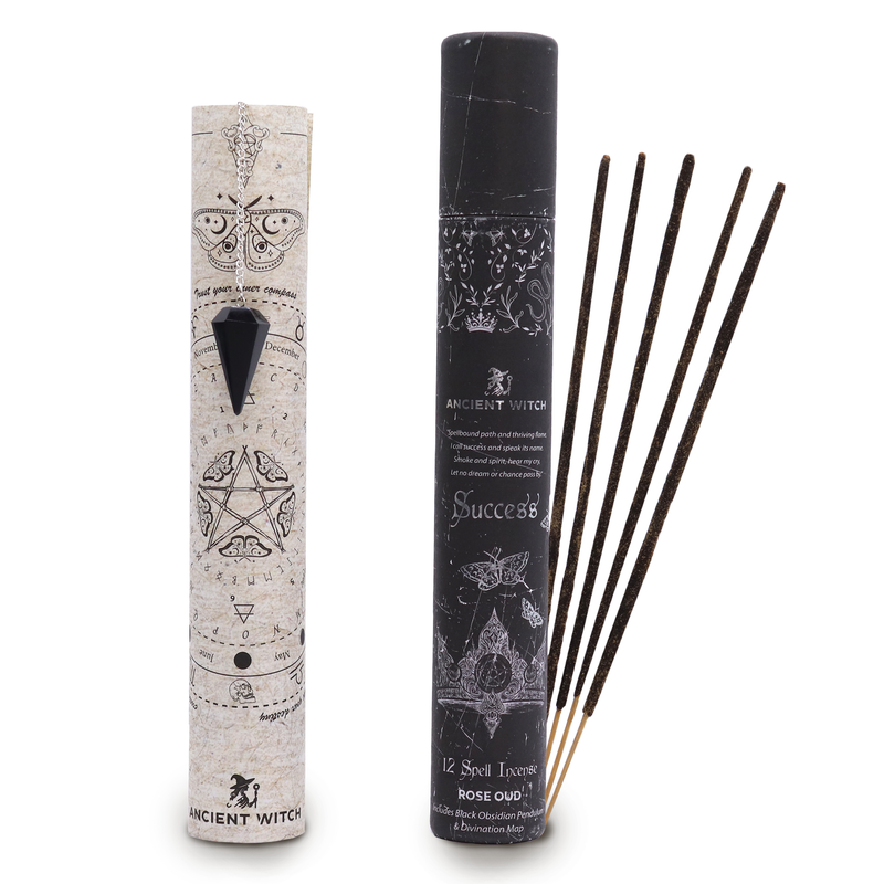Tube Encens sortilège Ancient Witch  – Succès – Pendule Obsidienne Noire