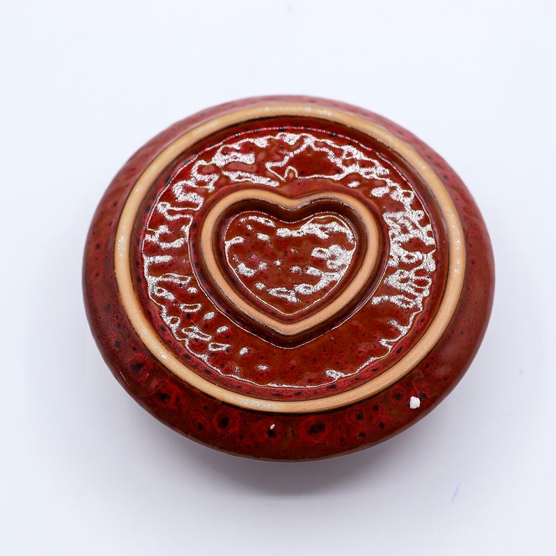 Support Palo Santo & Fumigation – Mandala Rouge Cœur Brillant