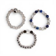 Ensemble de bagues Esprit de Nymphe – Aurore boréale – Lapis-lazuli, labradorite, opalite, fluorite et obsidienne noire Ancient Wisdom Giftware Supplier