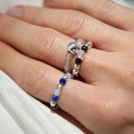 Ensemble de bagues Esprit de Nymphe – Aurore boréale – Lapis-lazuli, labradorite, opalite, fluorite et obsidienne noire Ancient Wisdom Giftware Supplier