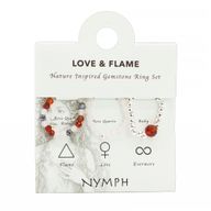 Ensemble de bagues Esprit de Nymphe – Amour & Flamme – Quartz rose et rubis
