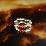 Ensemble de bagues Esprit de Nymphe – Amour & Flamme – Quartz rose et rubis