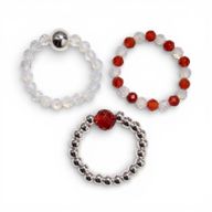 Parure Bagues Esprit des Nymphes – Lune de Sang - Gemmes rouge