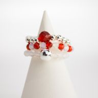 Parure Bagues Esprit des Nymphes – Lune de Sang - Gemmes rouge
