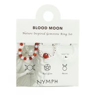 Parure Bagues Esprit des Nymphes – Lune de Sang - Gemmes rouge