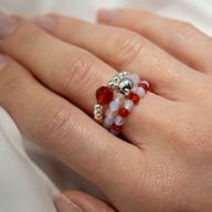Parure Bagues Esprit des Nymphes – Lune de Sang - Gemmes rouge