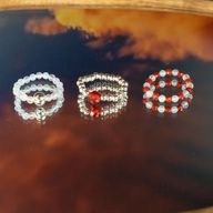 Parure Bagues Esprit des Nymphes – Lune de Sang - Gemmes rouge