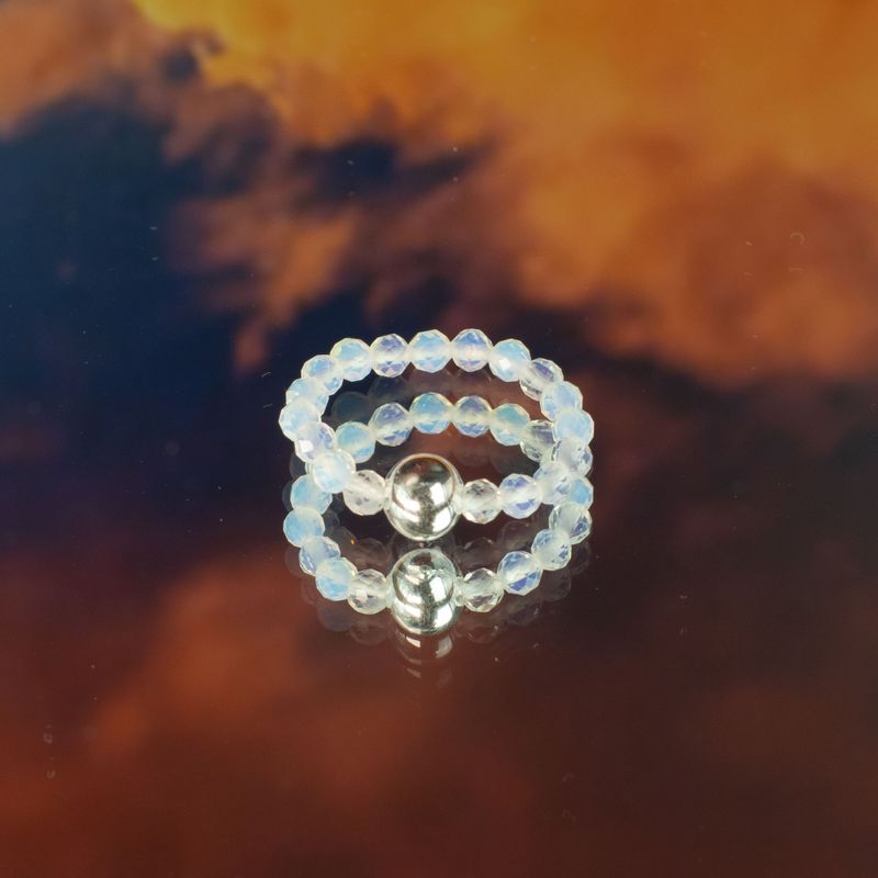 Parure Bagues Esprit des Nymphes – Lune de Sang - Gemmes rouge