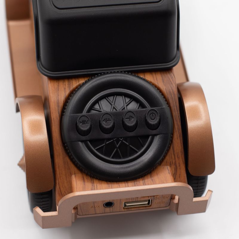 Haut-parleur Voiture Vintage Classique et support téléphone - Bluetooth - 5 watts