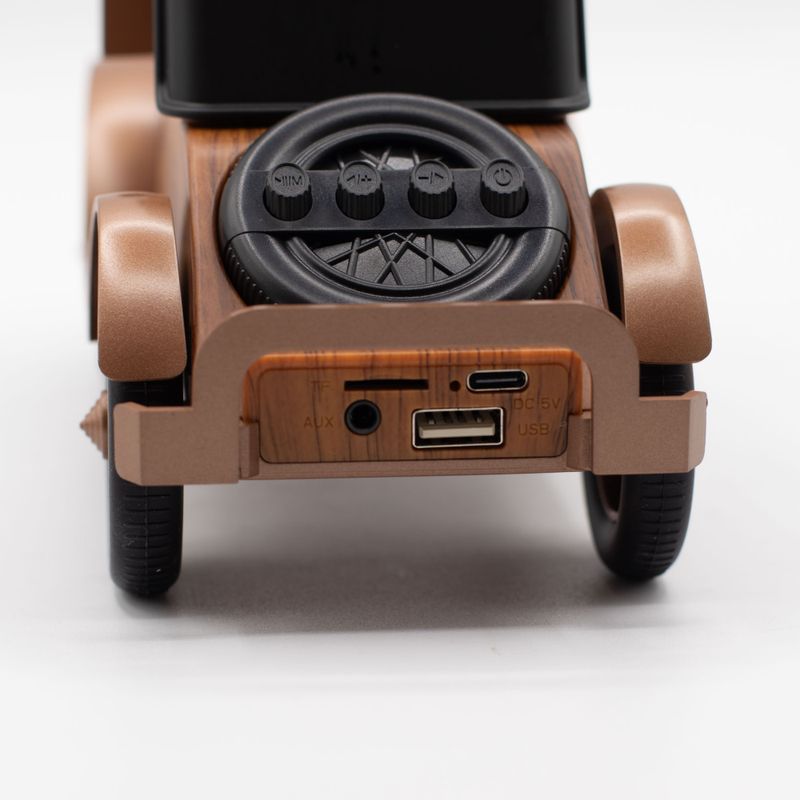 Haut-parleur Voiture Vintage Classique et support téléphone - Bluetooth - 5 watts