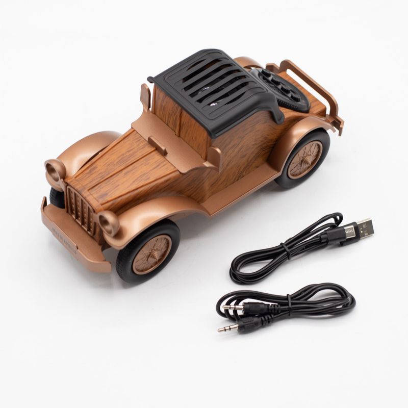 Haut-parleur Voiture Vintage Classique et support téléphone - Bluetooth - 5 watts