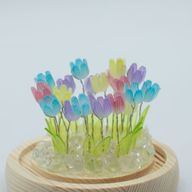 Dôme Jardin Floral - 20 Tulipes Multicolores - LED USB