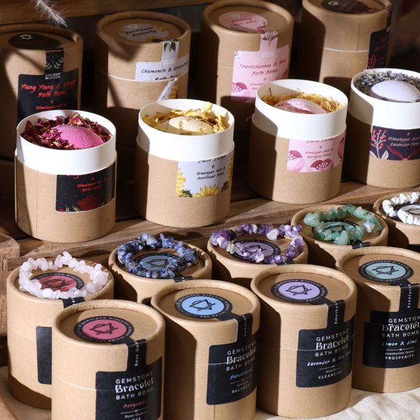 Set de bombe de bain d'aromathérapie avec fleurs