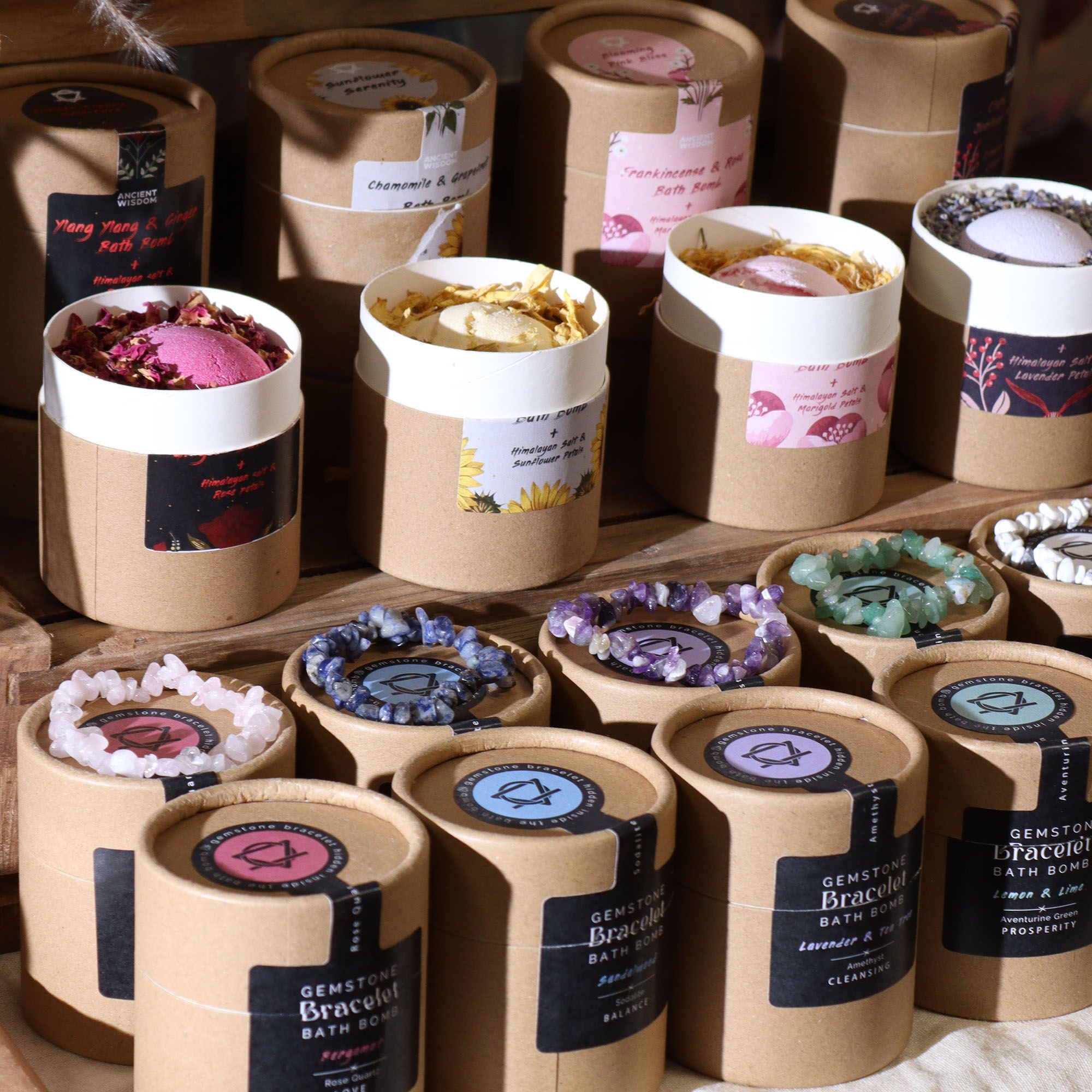 Set de bombe de bain d'aromathérapie avec fleurs