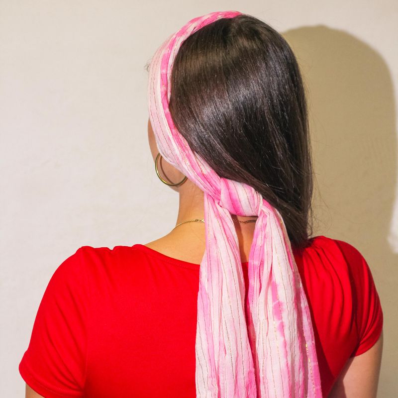 Nomad Sari – Foulard d’été 180x50 cm – Fête – Rose Parfait