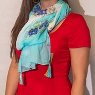 Nomad Sari – Foulard d’été 180x50 cm – Poisson – Turquoise