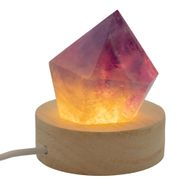 Support USB LED en bois rond de 6 cm - Froid / Chaud / Lumière du jour