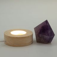Support USB LED en bois rond de 6 cm - Froid / Chaud / Lumière du jour