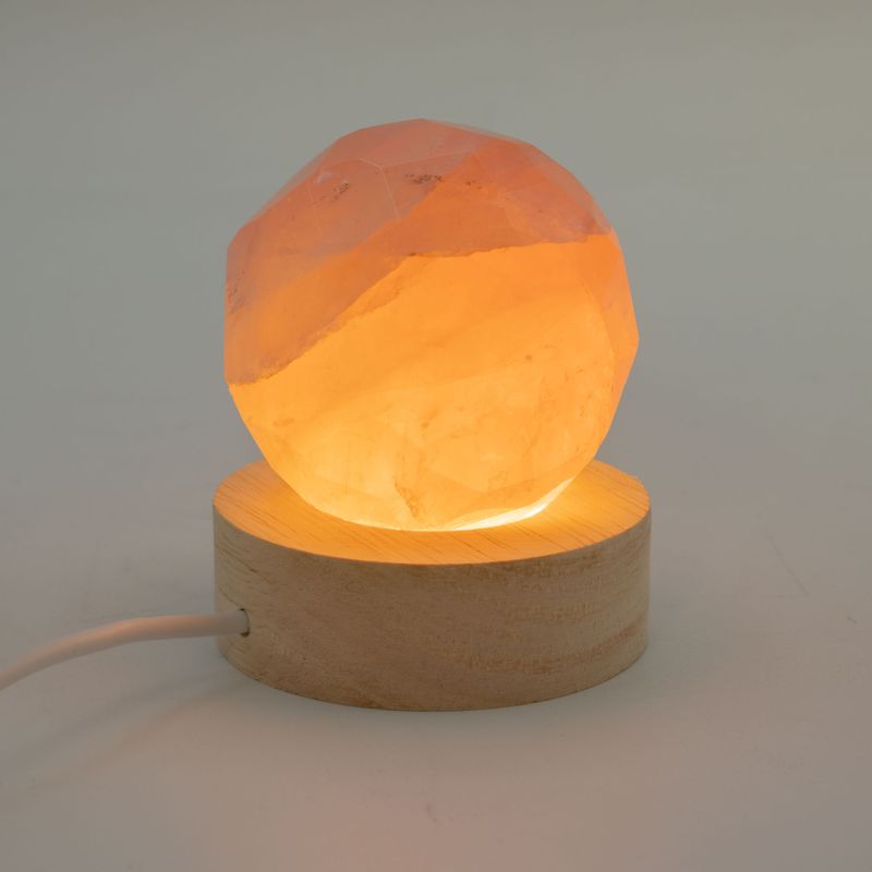 Support USB LED en bois rond de 6 cm - Froid / Chaud / Lumière du jour