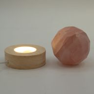 Support USB LED en bois rond de 6 cm - Froid / Chaud / Lumière du jour