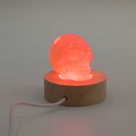 Socle LED USB Rond en Bois 6 cm – Multicolore