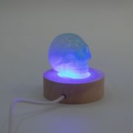 Socle LED USB Rond en Bois 6 cm – Multicolore