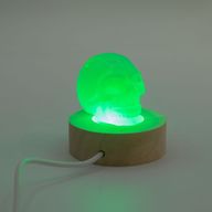 Socle LED USB Rond en Bois 6 cm – Multicolore