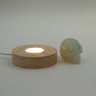 Socle LED USB Rond en Bois 8 cm – Blanc Froid/Chaud/Jour