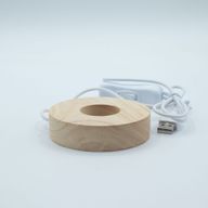 Socle LED USB Rond en Bois 8 cm – Blanc Froid/Chaud/Jour