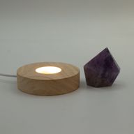 Socle LED USB Rond en Bois 8 cm – Blanc Froid/Chaud/Jour