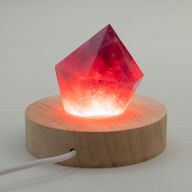 Socle LED USB Rond en Bois 8 cm – Multicolore