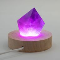 Socle LED USB Rond en Bois 8 cm – Multicolore