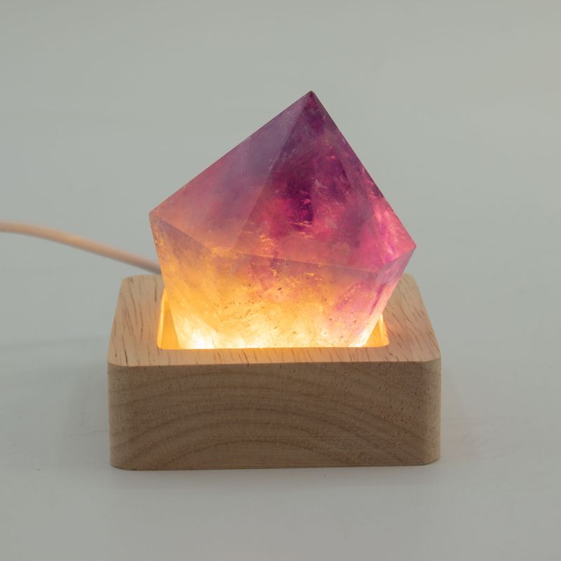 Socle LED USB Carré en Bois 6 cm – Blanc Froid/Chaud/Jour