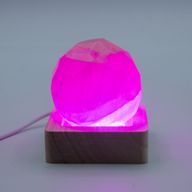 Socle LED USB Carré en Bois 6 cm – Multicolore