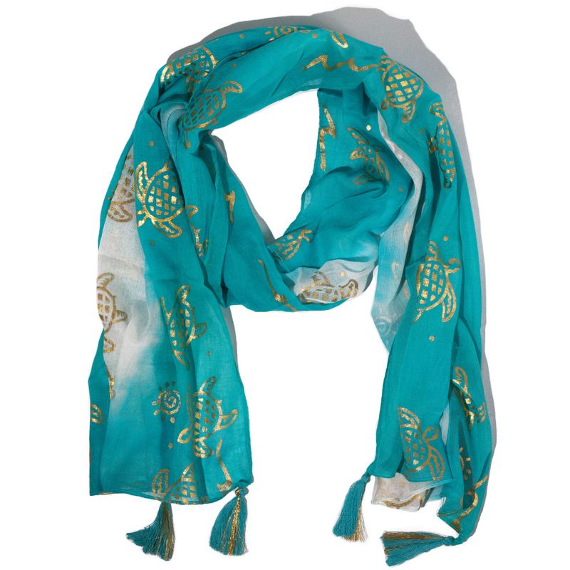 Nomad Sari – Foulard d’été 180x50 cm – Tortue – Turquoise