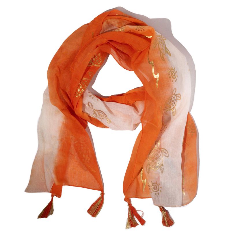 Nomad Sari – Foulard d’été 180x50 cm – Tortue – Corail